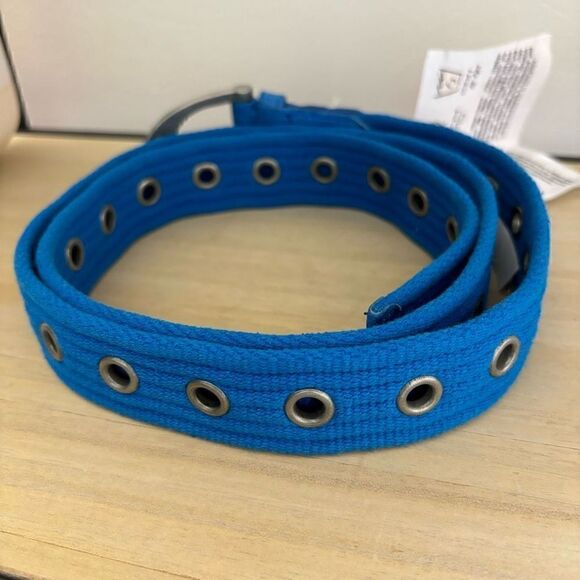 Free people Avril grommet leather woven belt cobalt blue S/M new main image 5